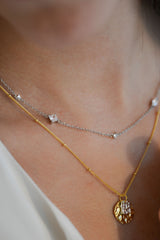 FINE SILVER DIAMOND NECKLACE