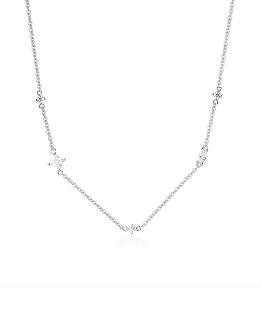 FINE SILVER DIAMOND NECKLACE